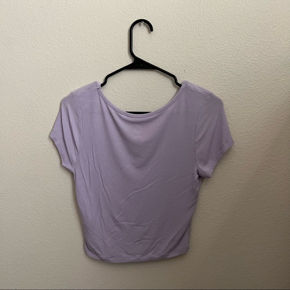 Lavender Purple Crop Top - Picture 2 of 3